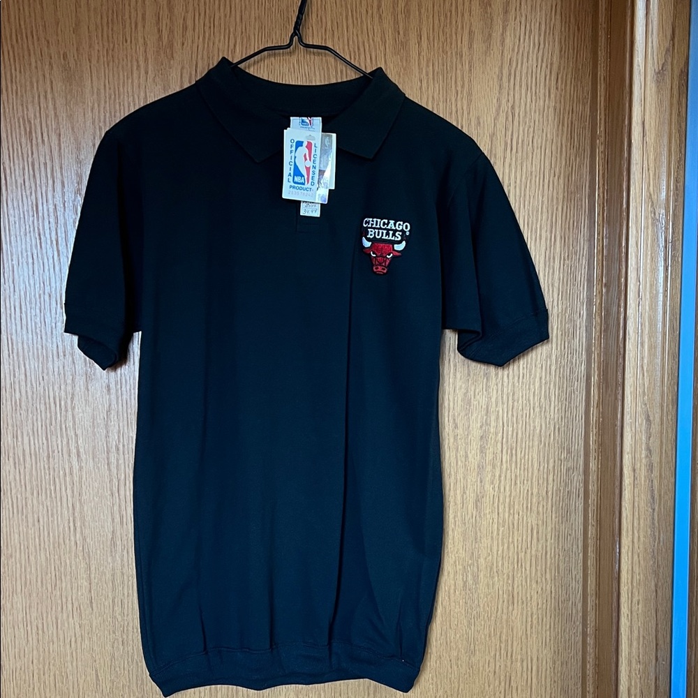 NBA Chicago Bulls Black Polo Shirt